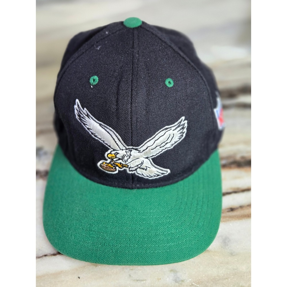 Mitchell & Ness Philadelphia Eagles Snapback Hat Black Green NFL Vintage Logo